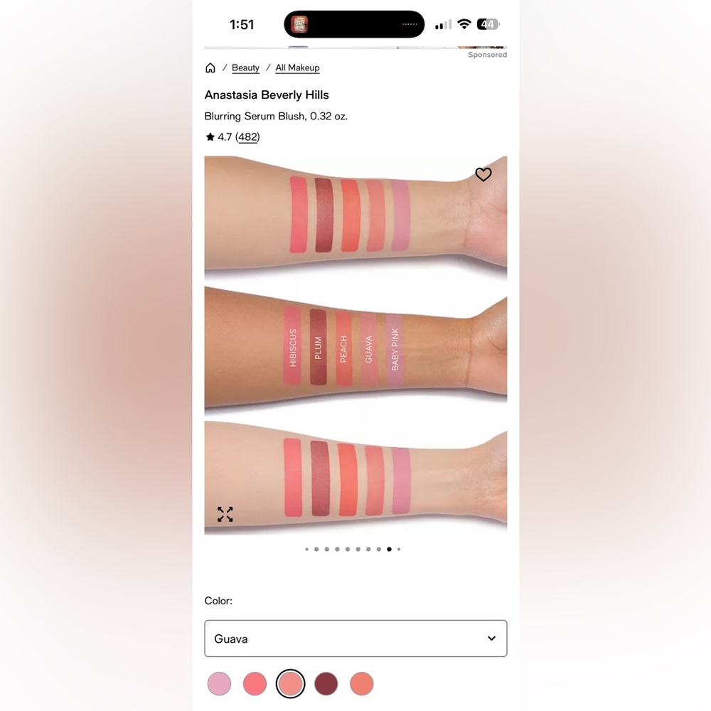 Anastasia Beverly Hills blurring serum blush Color - Hibiscus